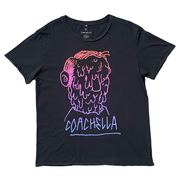 coachella Other - 2016 Coachella Music Festival Dripping Face Graphic T-Shirt Black XL